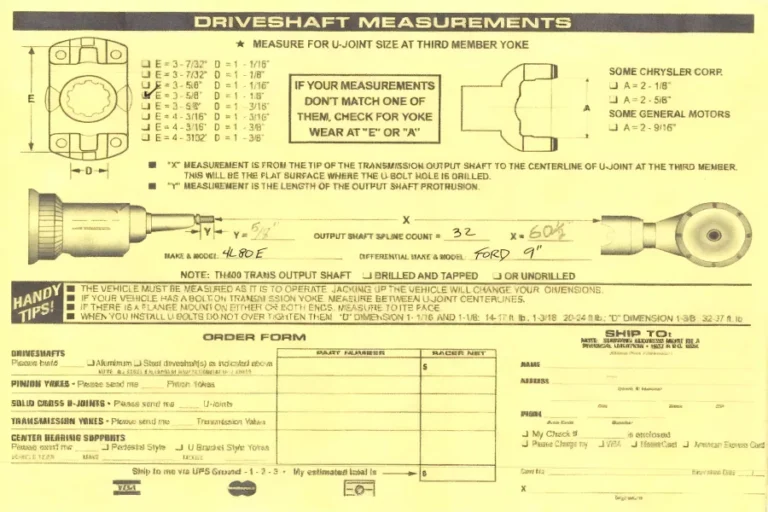 Custom Driveshaft Orders: Lead Times, Drawings and Tolerances