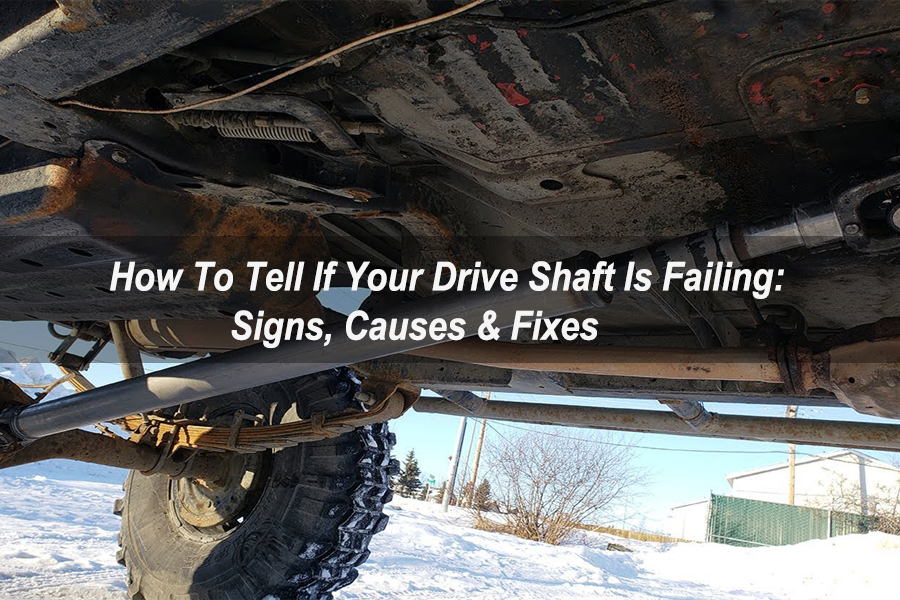 Damaged drive shaft showing wear and tear in a vehicle drivetrain system