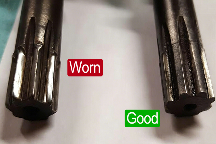 Automotive Stub Shaft Spline Wear