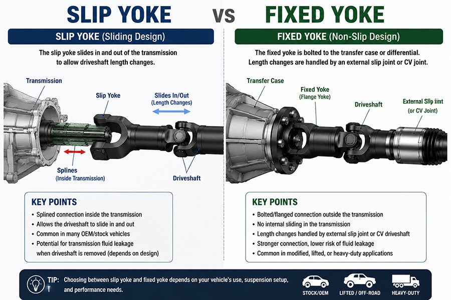 Fixed Yoke vs Slip Yoke: What’s the Difference?