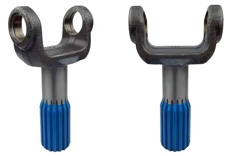 Automotive driveshaft yoke shaft with splined shaft