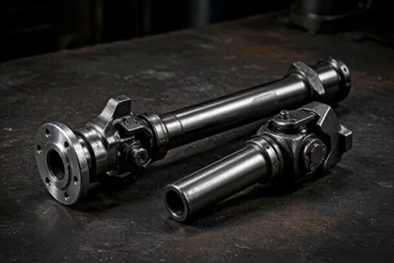 The picture shows a close-up view of the driveshaft.