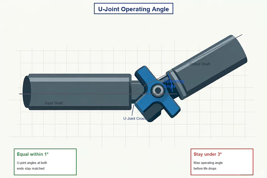 The picture shows the working angle diagram of the universal joint.